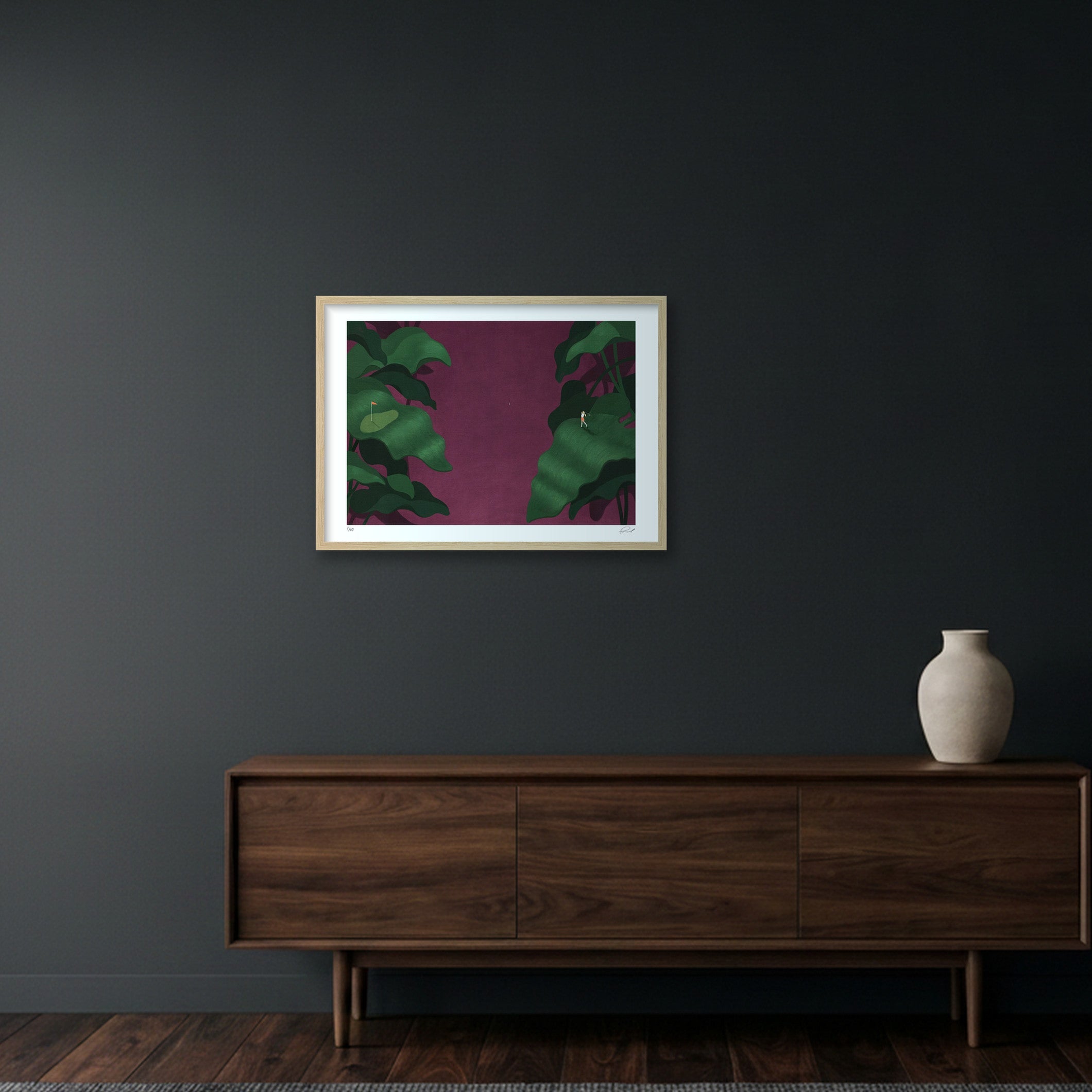 GOLF IS HARD #02 — 59×42cm, 23×17" Oak Frame