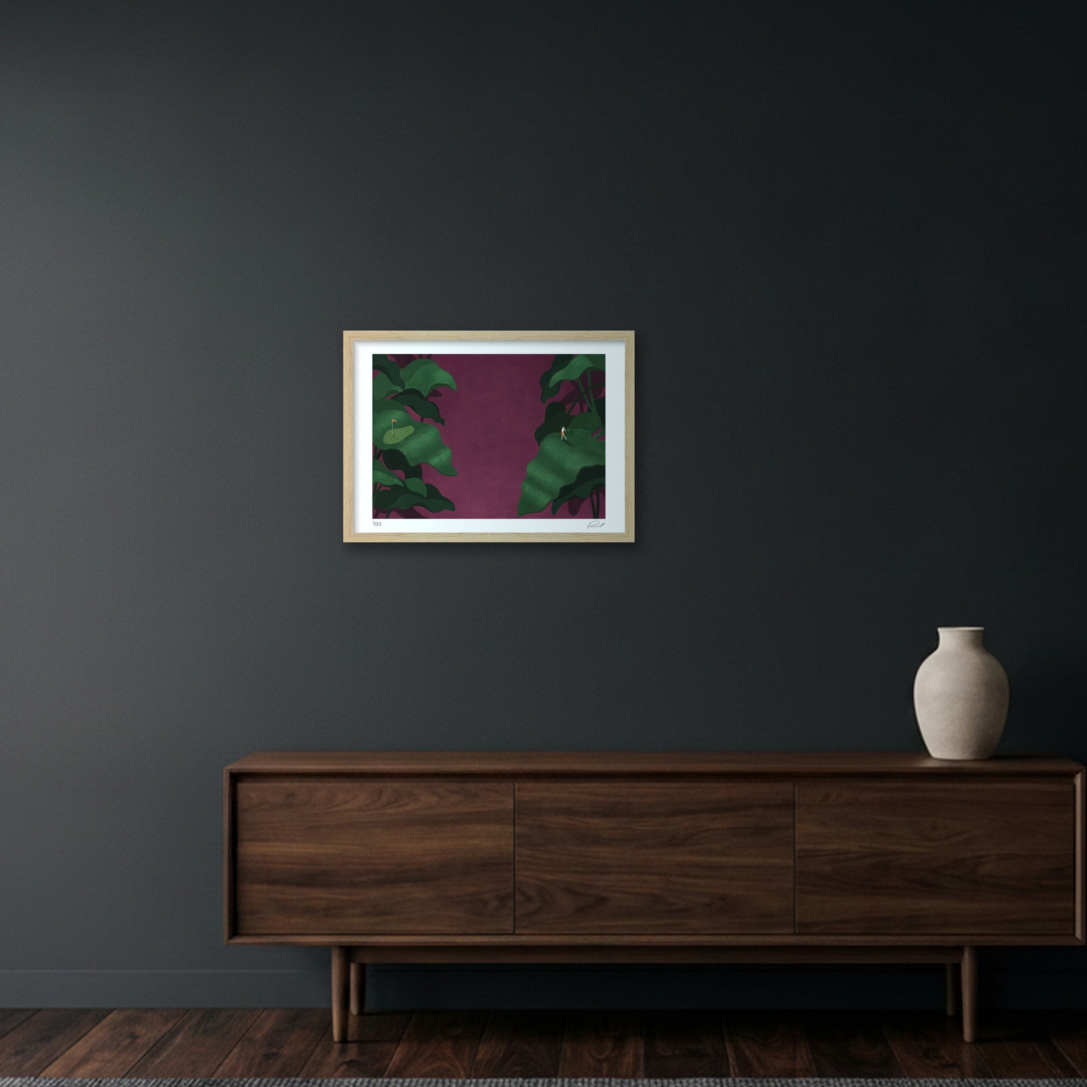 GOLF IS HARD #02 — A3 (42×30cm, 17×12") Oak Frame