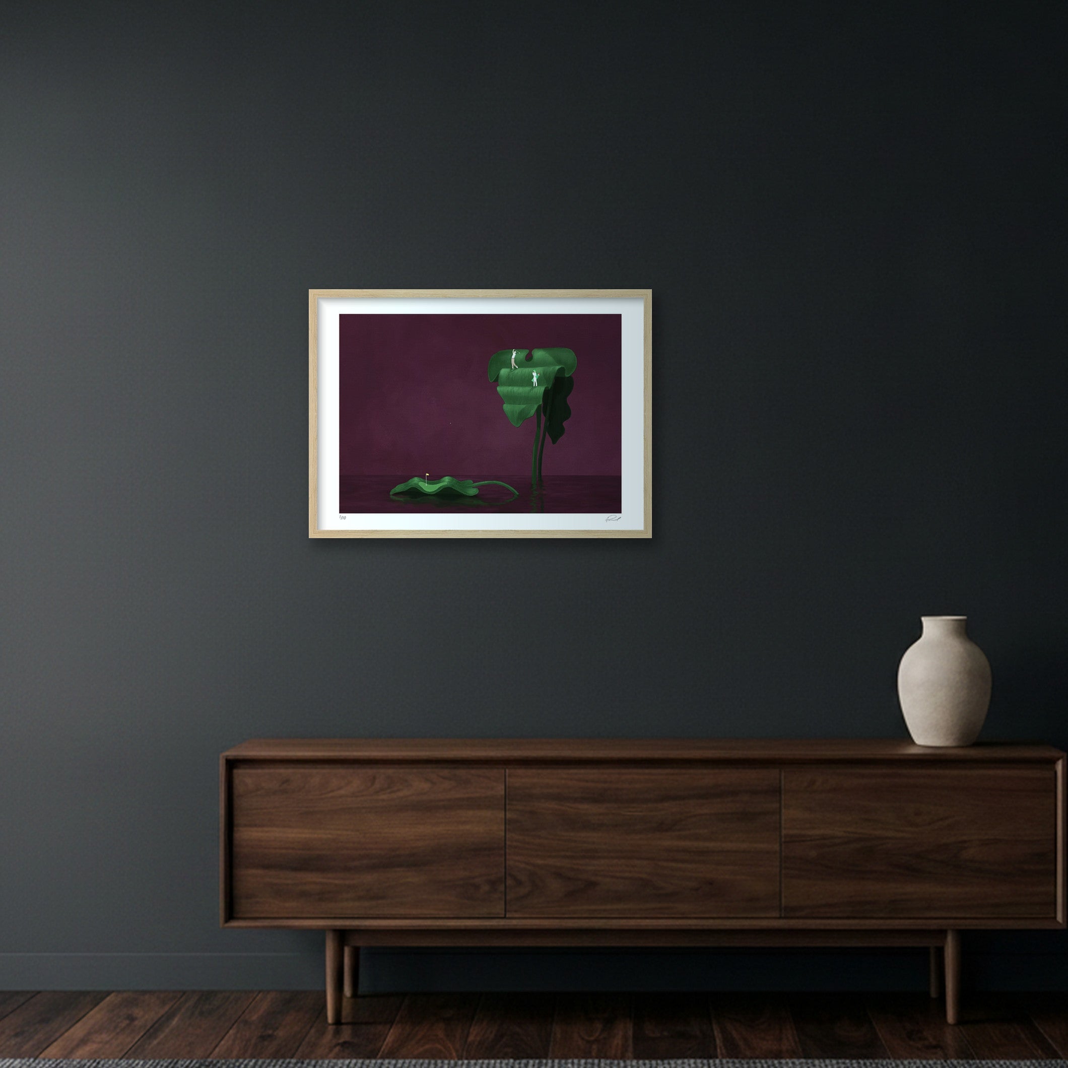 GOLF IS HARD #05 — 59×42cm, 23×17" Oak Frame